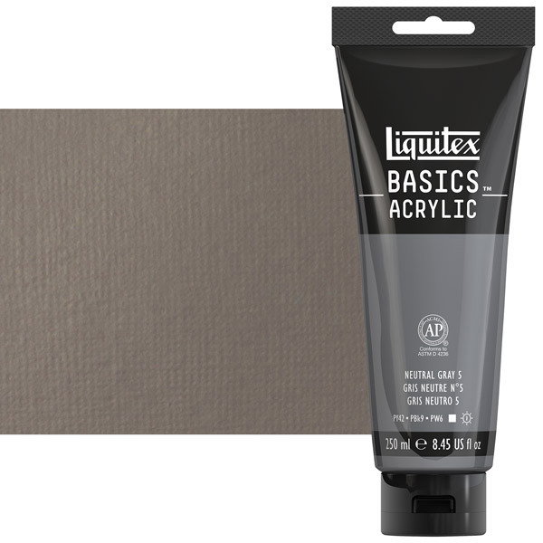 Liquitex Basics 250ml Tube Neutral Grey 5 - (77808)