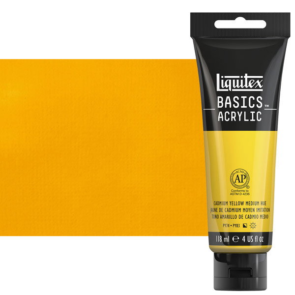 Liquitex Basics 4oz Cadmium Yellow Medium Hue - (49438)