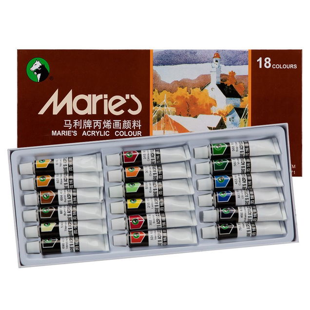 Marie's Extra Fine Acrylic 12mL (18) Tube Set Marie's Extra Fine Acrylic 12mL (18) Tube Set