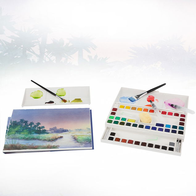 Maries Professional Watercolor 48 Piece Set With Accessories Maries Professional Watercolor 48 Piece Set With Accessories