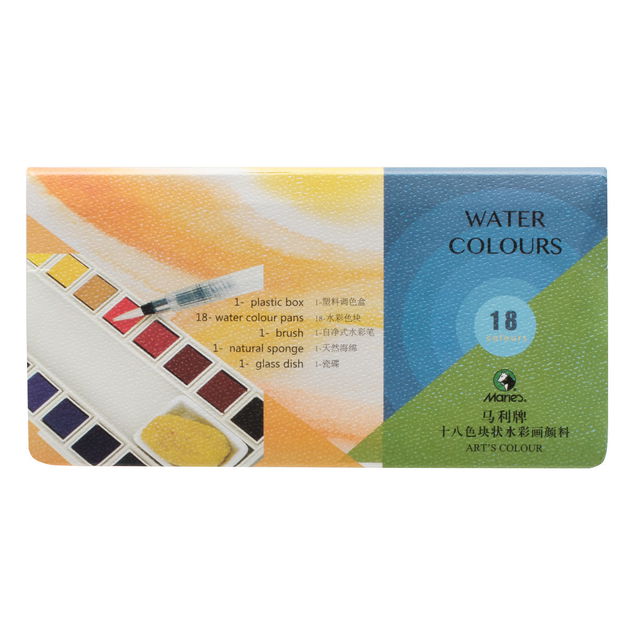 Maries Watercolor 18 Color 1/2 Pan Sketch & Go Maries Watercolor 18 Color 1/2 Pan Sketch & Go