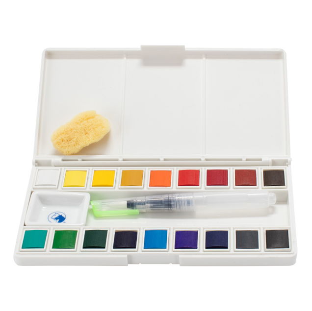 Maries Watercolor 18 Color 1/2 Pan Sketch & Go Maries Watercolor 18 Color 1/2 Pan Sketch & Go