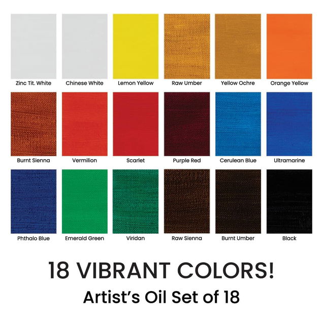 Maries Extra Fine Oil Color Set of 18 Colors 12 ml Tubes Maries Extra Fine Oil Color Set of 18 Colors 12 ml Tubes