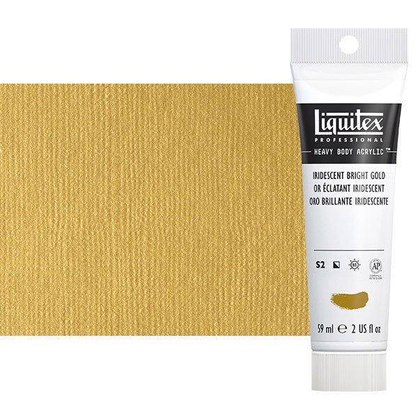 Liquitex Heavy Body Acrylic Iridescent Bright Gold 2oz Tube - (3855)