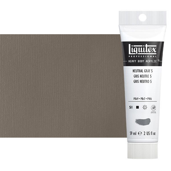 Liquitex Heavy Body Acrylic Neutral Gray #5 2oz tube - (3872)