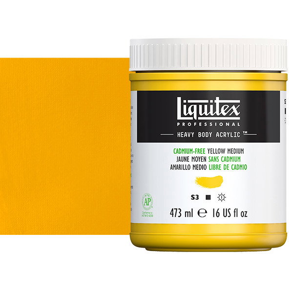 Liquitex Heavy Body Acrylic Paint 16oz Cadmium Free Yellow Medium - (200029954)