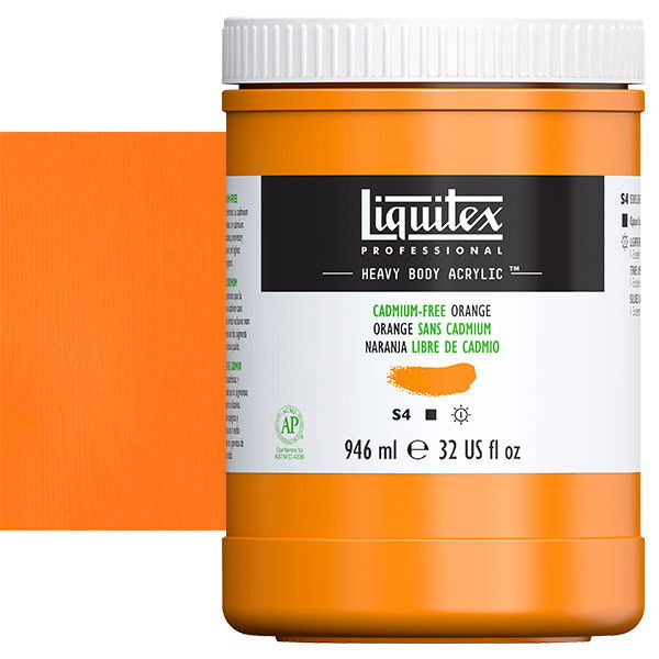 Liquitex Heavy Body Acrylic Paint 32oz Cadmium Free Orange - (200029969)