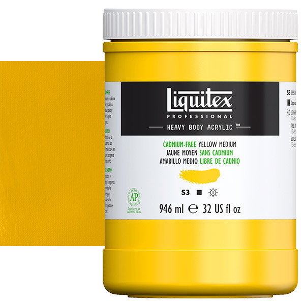 Liquitex Heavy Body Acrylic Paint 32oz Cadmium Free Yellow Medium - (200029973)