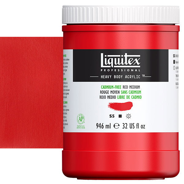 Liquitex Heavy Body Acrylic Paint 32oz Cadmium Free Red Medium - (200029971)