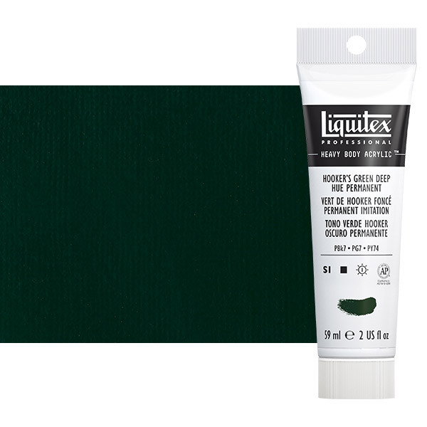 Liquitex Heavy Body Acrylic Tube Hooker Green Deep Hue 2oz Tube - (40317)