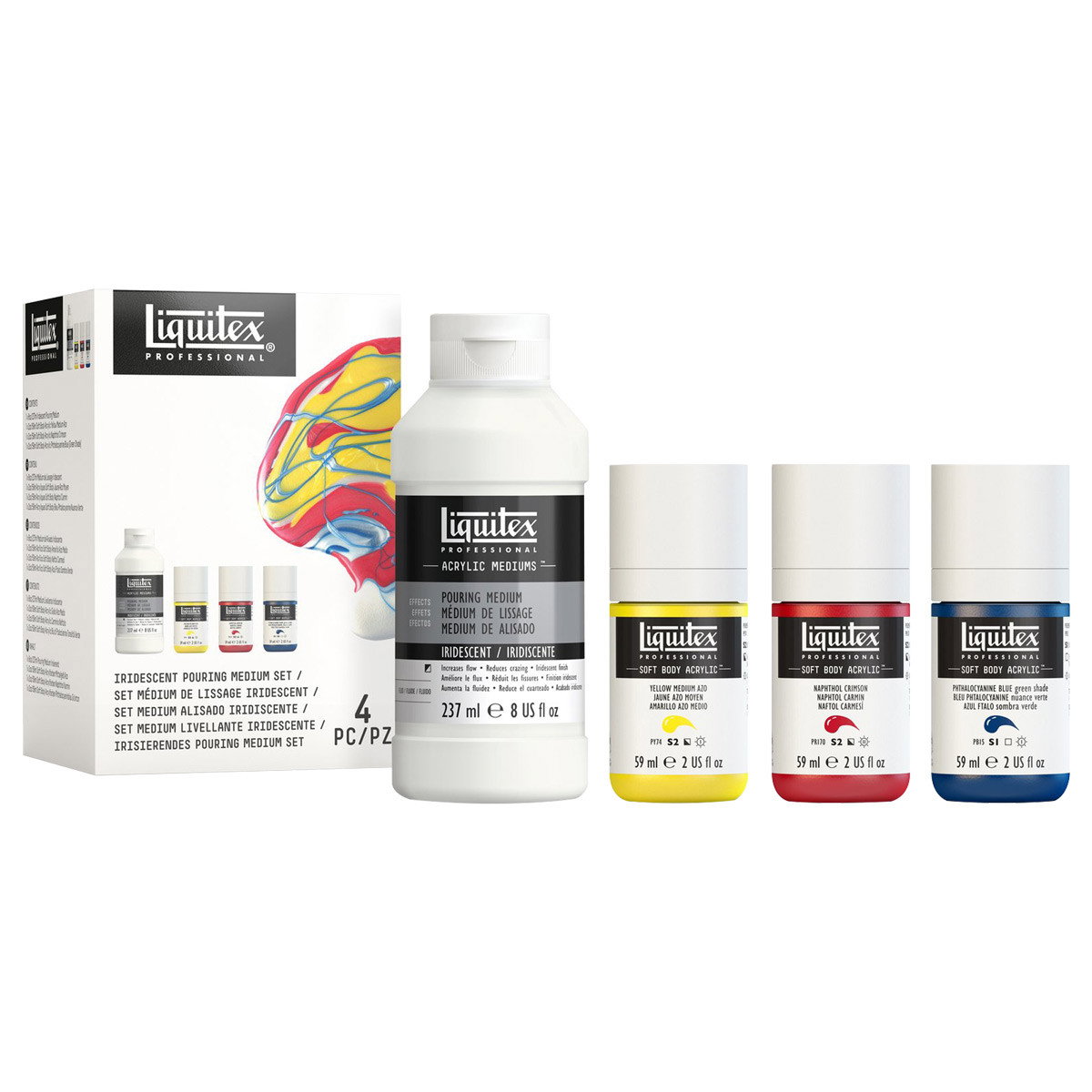 Liquitex Iridescent Pouring Medium & Soft Body Acrylic Set - (200036305)