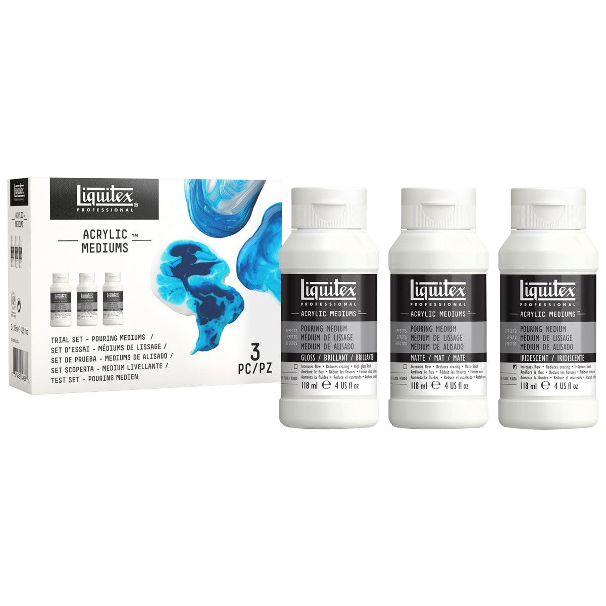 Liquitex Pouring Medium 4 oz. Trial Set of 3 - (200036303)