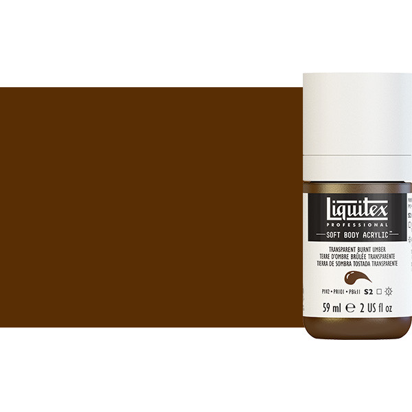 Liquitex Soft Body Acrylic Paint 2oz Transparent Burnt Umber - (200029803)