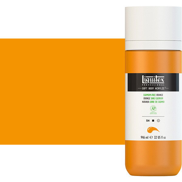 Liquitex Soft Body Acrylic Paint 32oz Cadmium-Free Orange - (200029847)