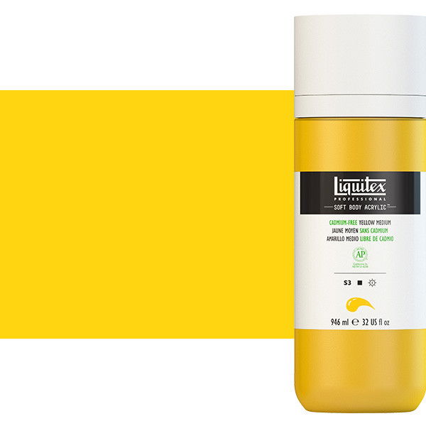 Liquitex Soft Body Acrylic Paint 32oz Cadmium-Free Yellow Medium - (200029851)