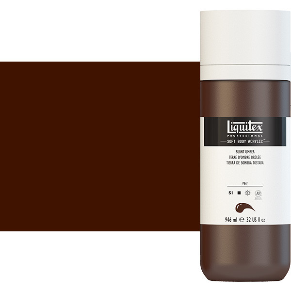 Liquitex Soft Body Acrylic Paint 32oz Burnt Umber - (200029846)