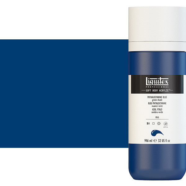 Liquitex Soft Body Acrylic Paint 32oz Phthalocyanine Blue (Green Shade) - (200029860)