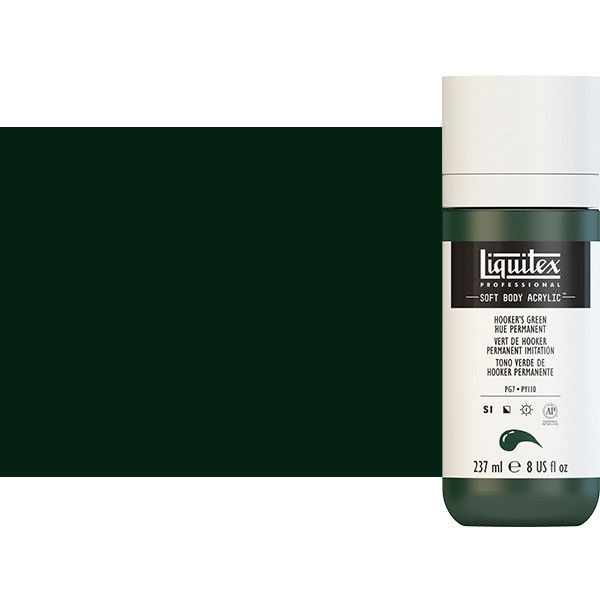 Liquitex Soft Body Acrylic Paint 8oz Hooker's Green Hue Permanent - (200029828) Liquitex Soft Body Acrylic Paint 8oz Hooker's Green Hue Permanent - (200029828)