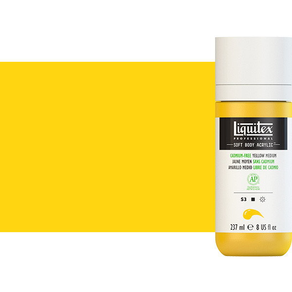 Liquitex Soft Body Acrylic Paint 8oz Cadmium-Free Yellow Medium - (200029826)