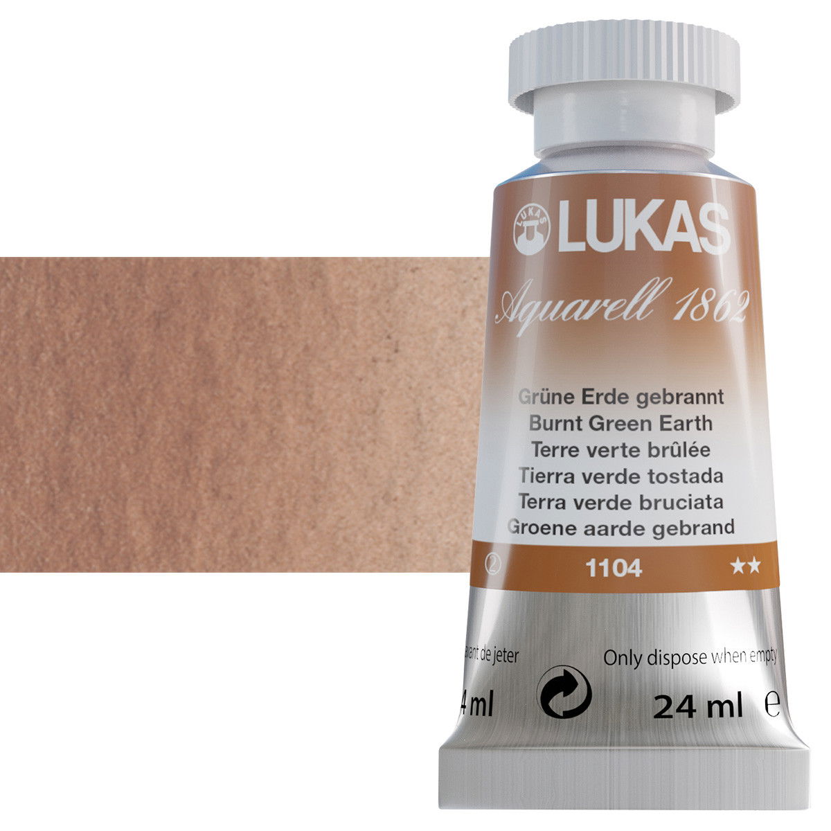 Lukas 1862 Watercolor Burnt Green Earth 24ml Tube - (69500)