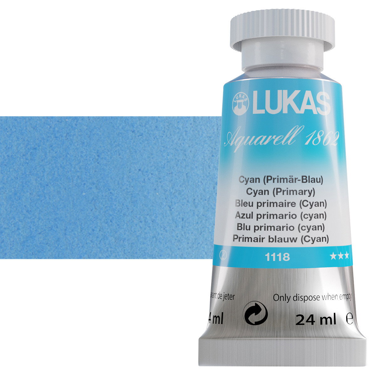 Lukas 1862 Watercolor Cyan Primary 24ml Tube - (69510)