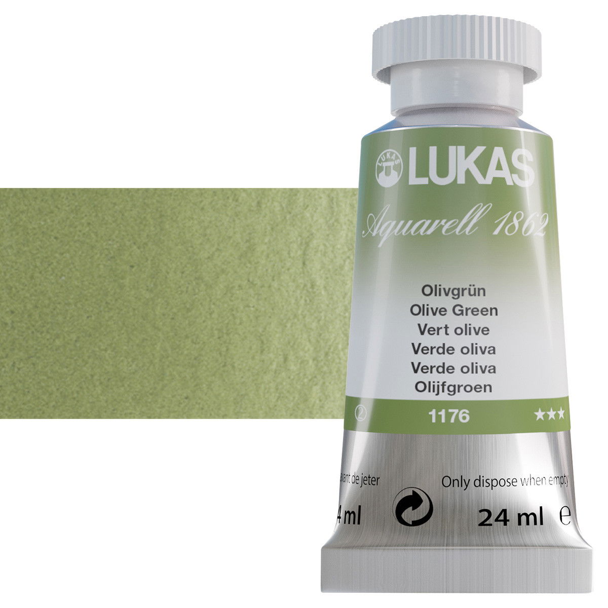 Lukas 1862 Watercolor Olive Green 24ml Tube - (69524)