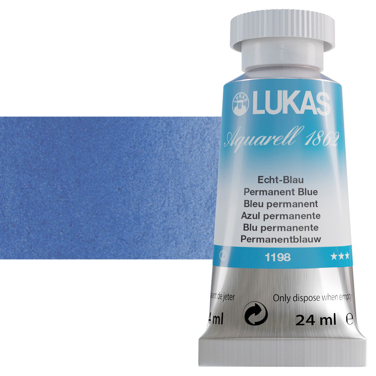 Lukas 1862 Watercolor Permanent Blue 24ml Tube - (69525)