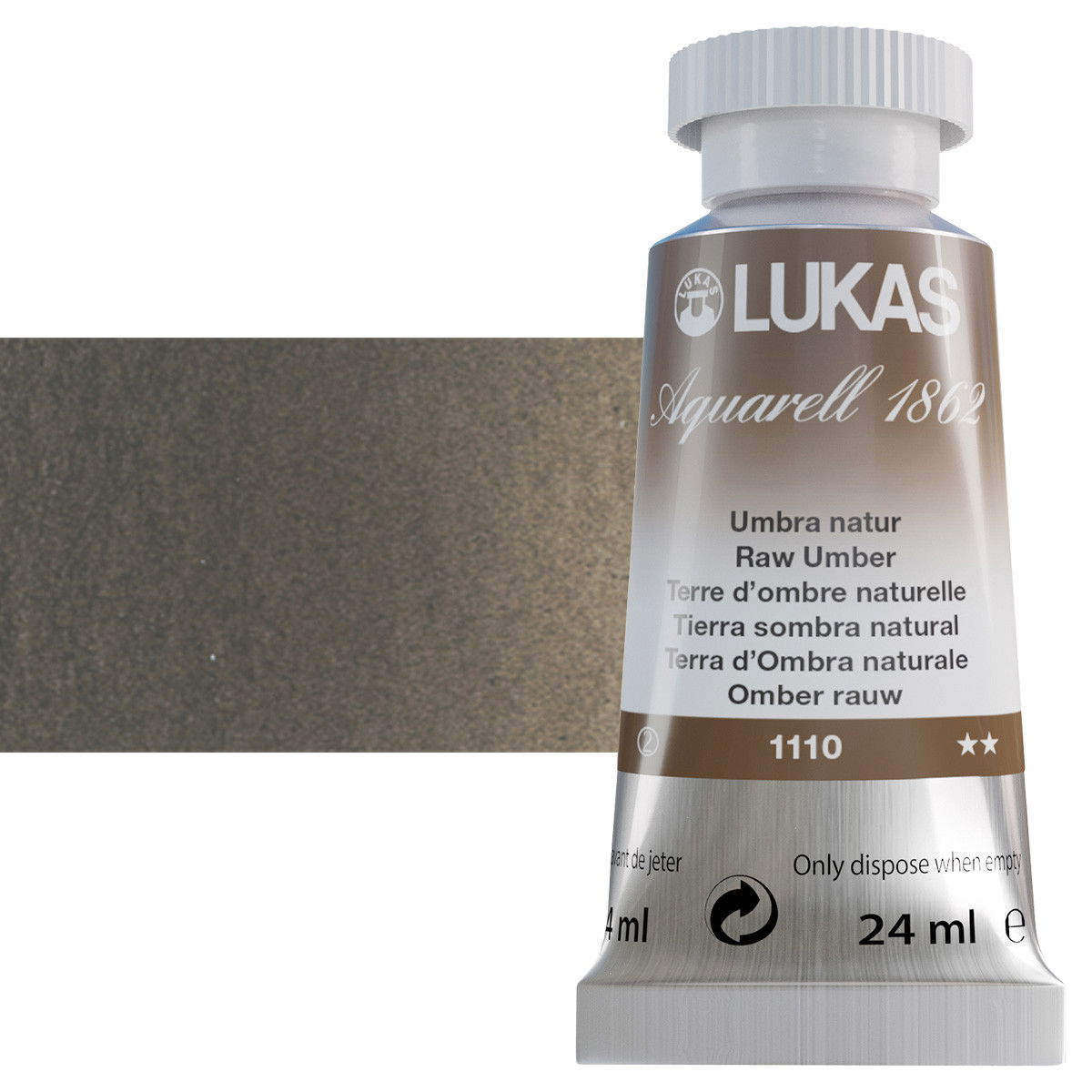 Lukas 1862 Watercolor Raw Umber 24ml Tube - (69535)