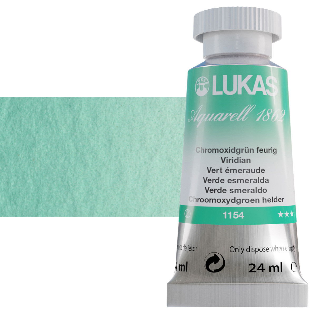 Lukas 1862 Watercolor Viridian 24ml Tube - (59125)