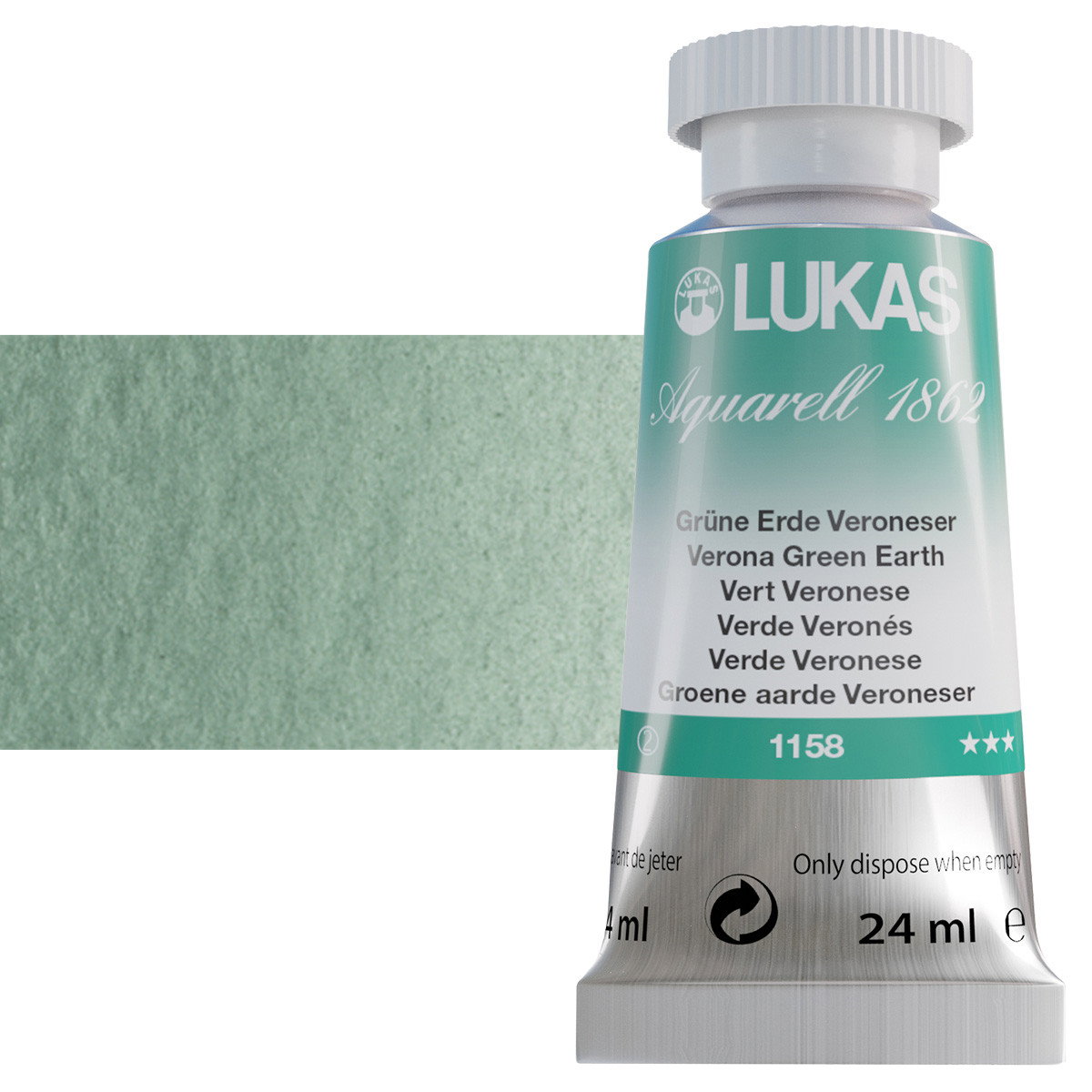 Lukas 1862 Watercolor Verona Green Earth 24ml Tube - (69543)