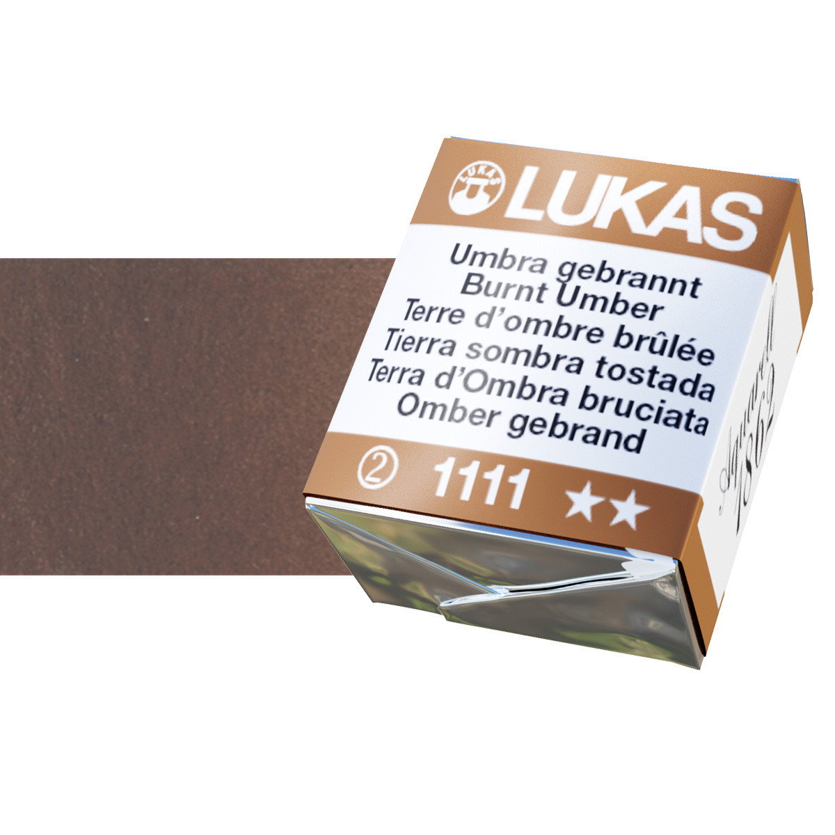 Lukas 1862 Watercolor Burnt Umber Half Pan - (69547)