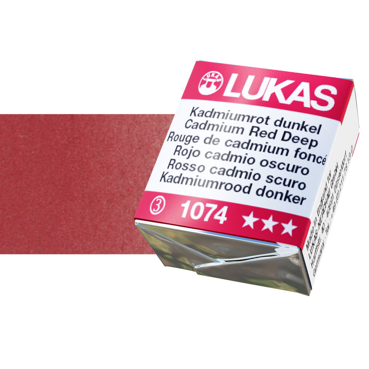 Lukas 1862 Watercolor Cadmium Red Deep Half Pan - (58956)