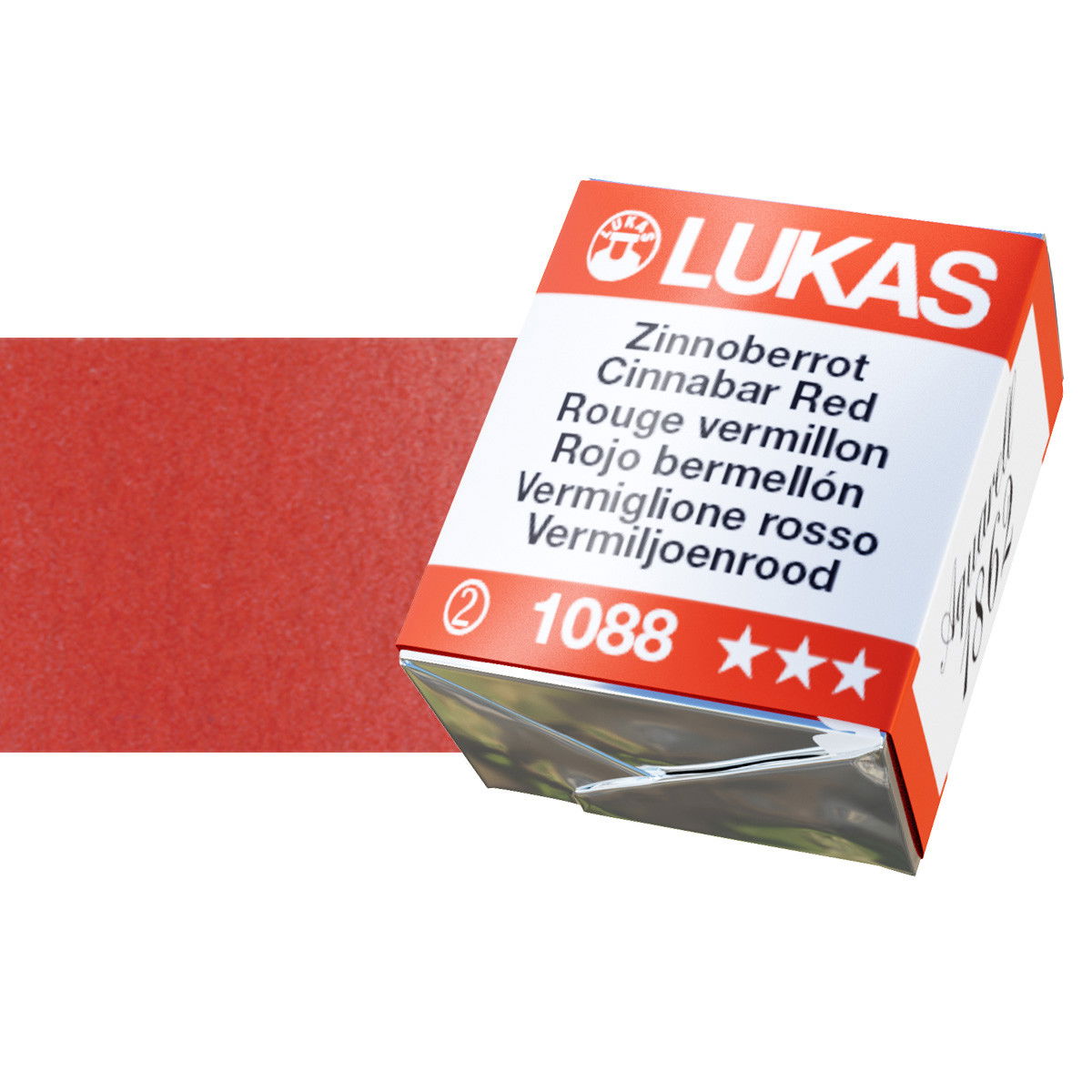 Lukas 1862 Watercolor Cinnabar Red Half Pan - (69551)