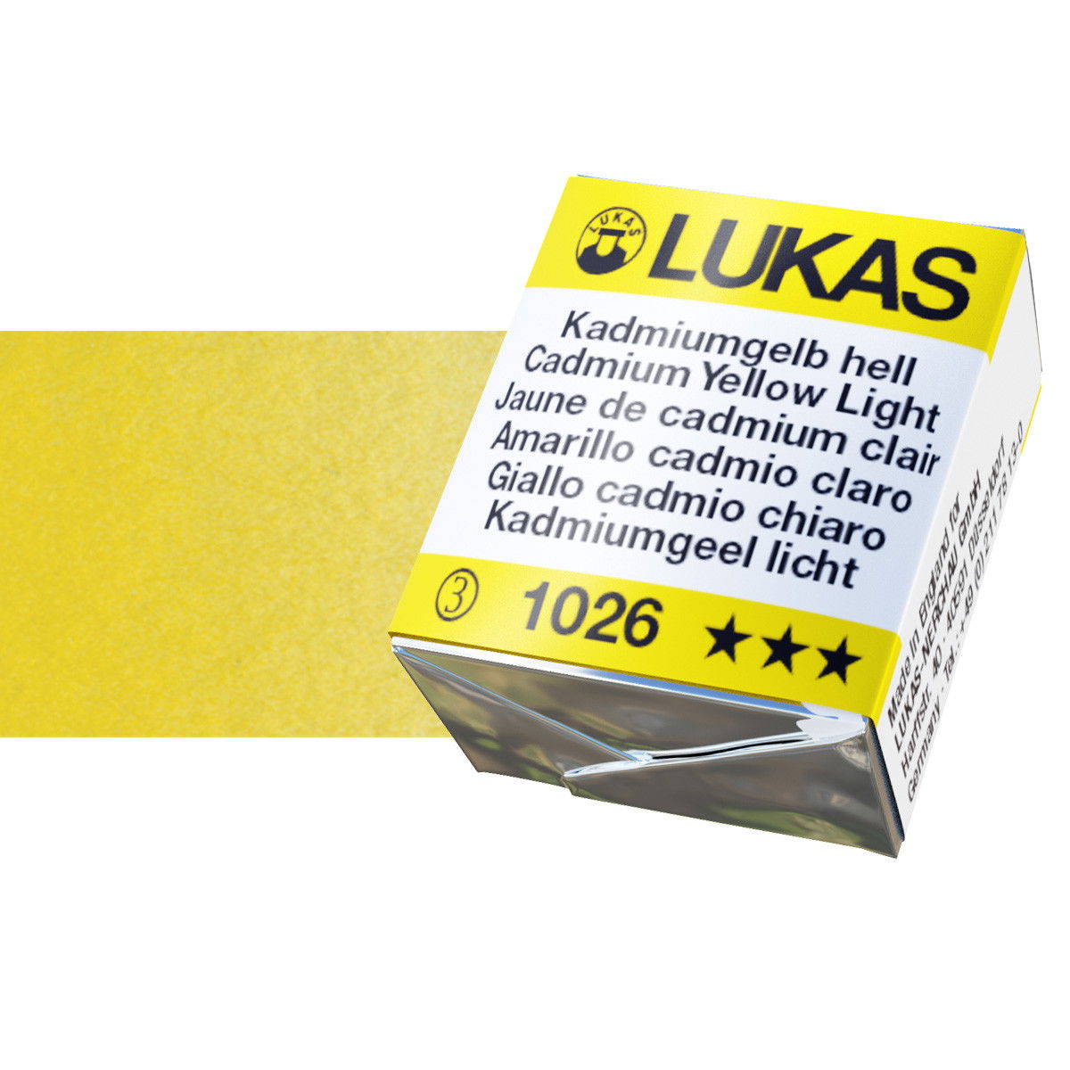Lukas 1862 Watercolor Cadmium Yellow Light Half Pan - (58938)