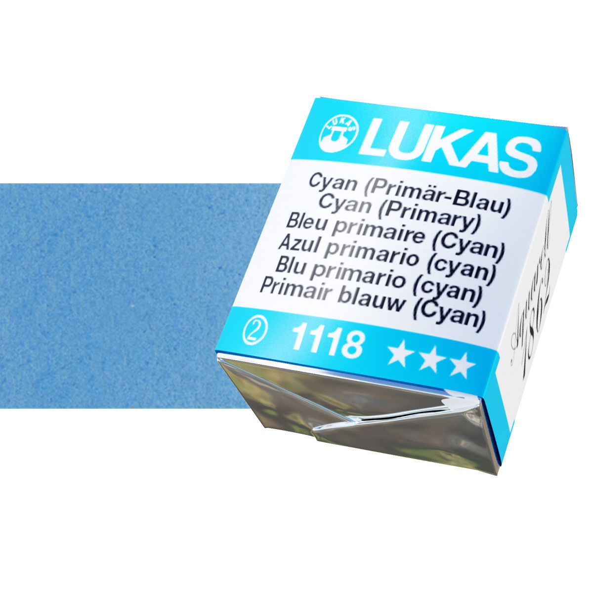 Lukas 1862 Watercolor Cyan Primary Half Pan - (69556)
