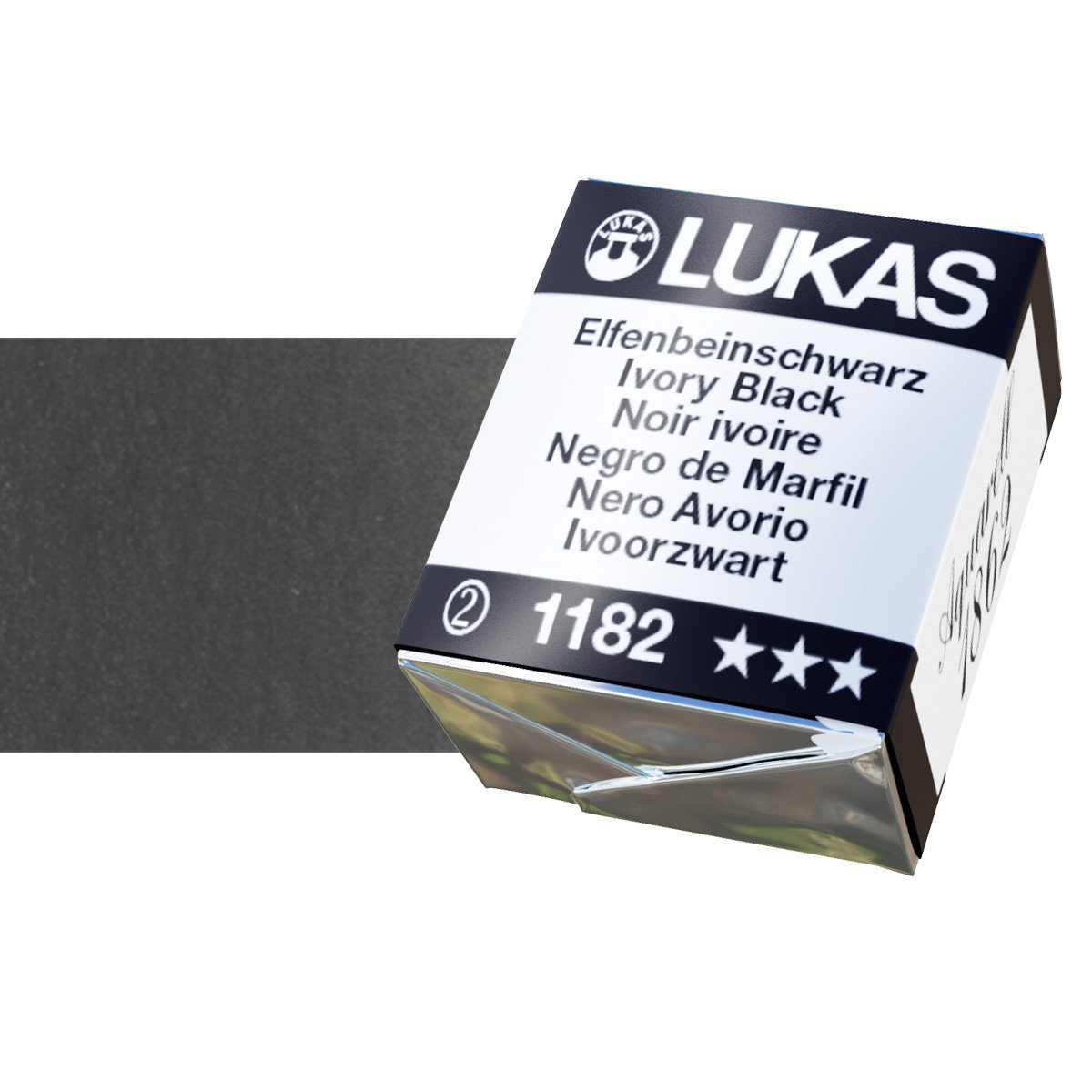 Lukas 1862 Watercolor Ivory Black Half Pan - (58997)