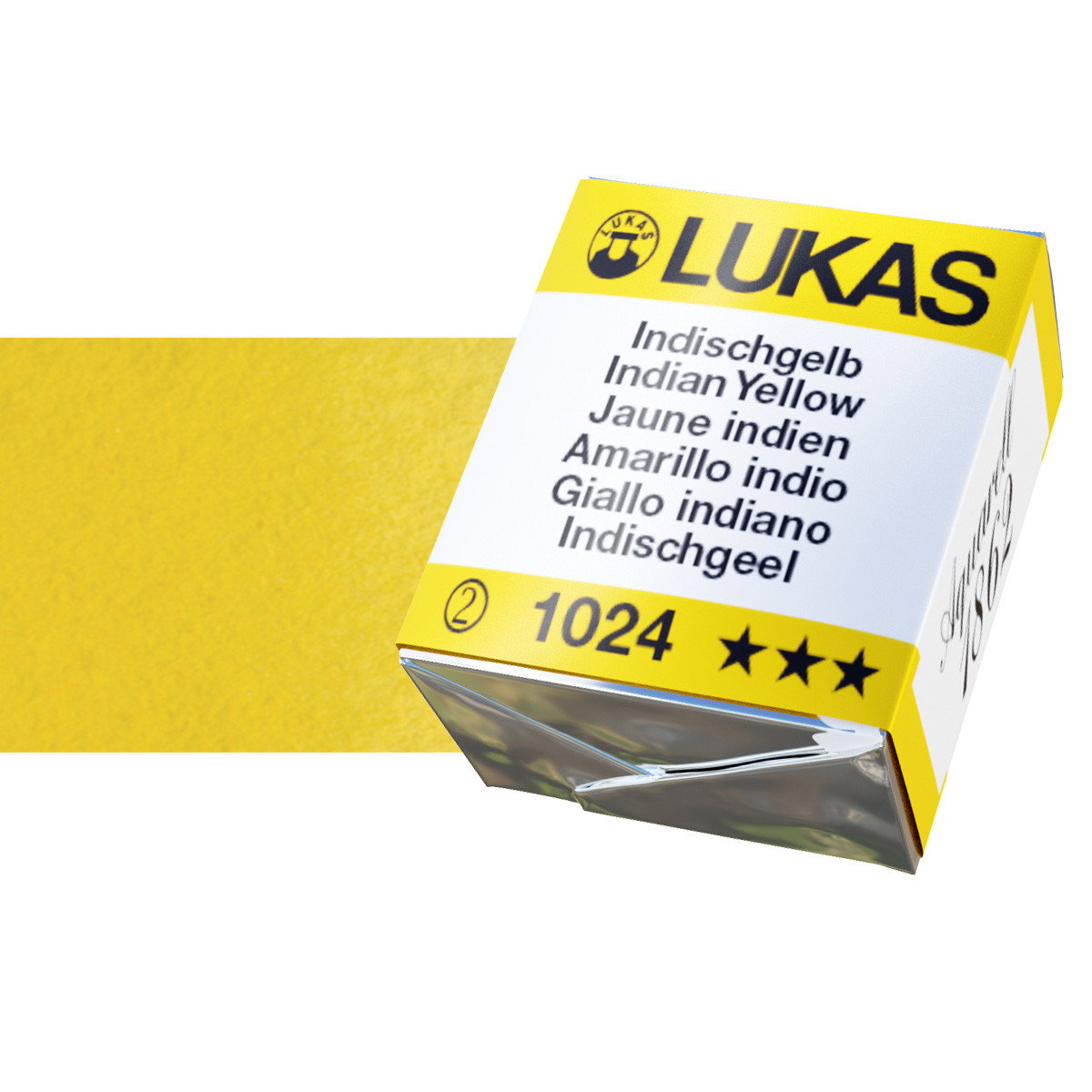 Lukas 1862 Watercolor Indian Yellow Half Pan - (69562)