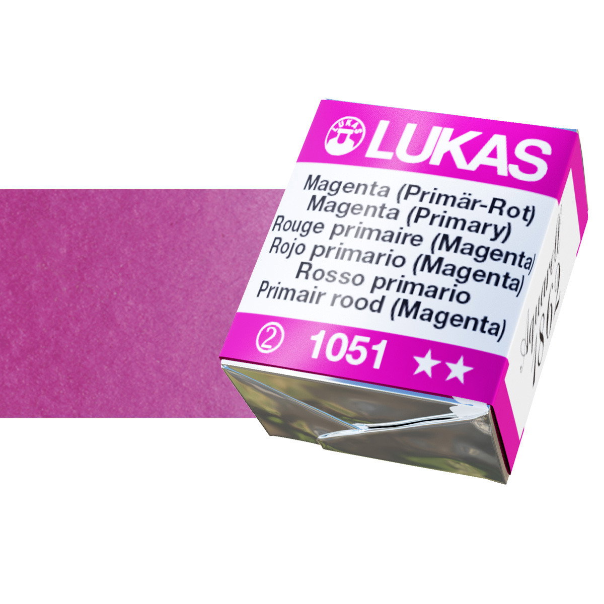 Lukas 1862 Watercolor Magenta (Primary) Half Pan - (69566)