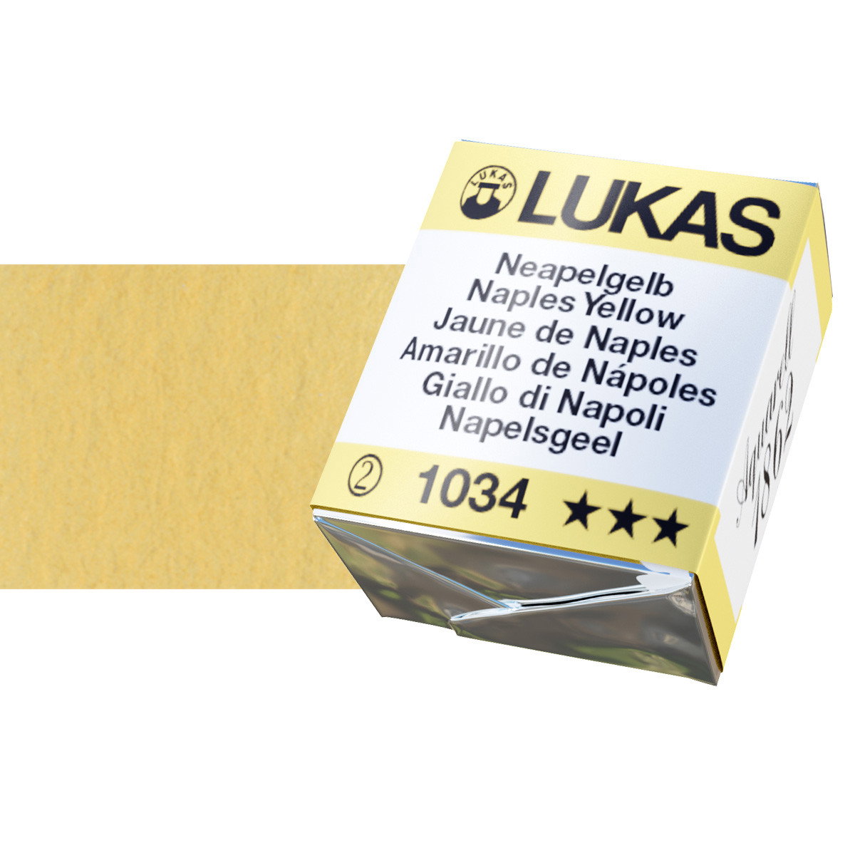 Lukas 1862 Watercolor Naples Yellow Half Pan - (58941)