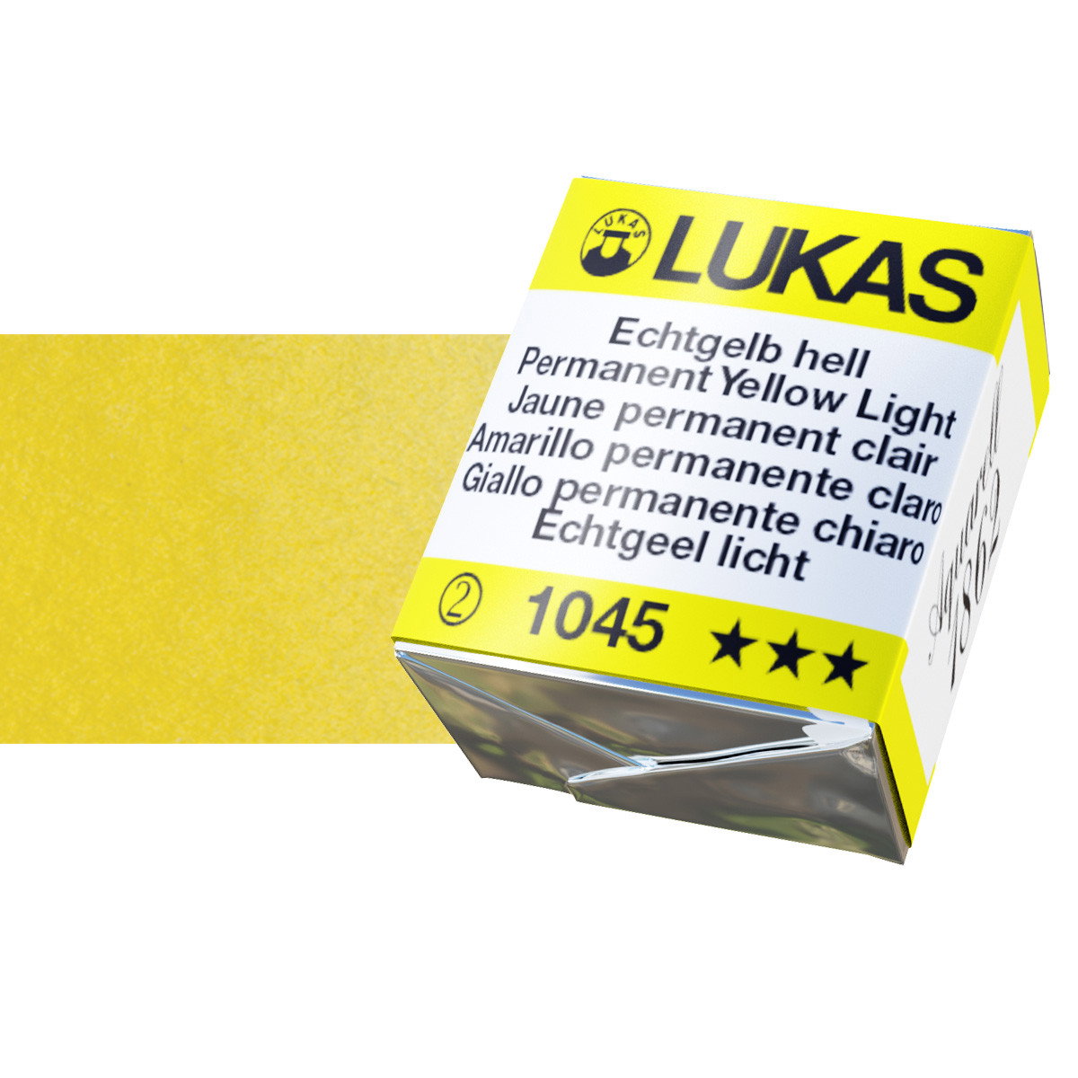 Lukas 1862 Watercolor Permanent Yellow Light Half Pan - (69577)