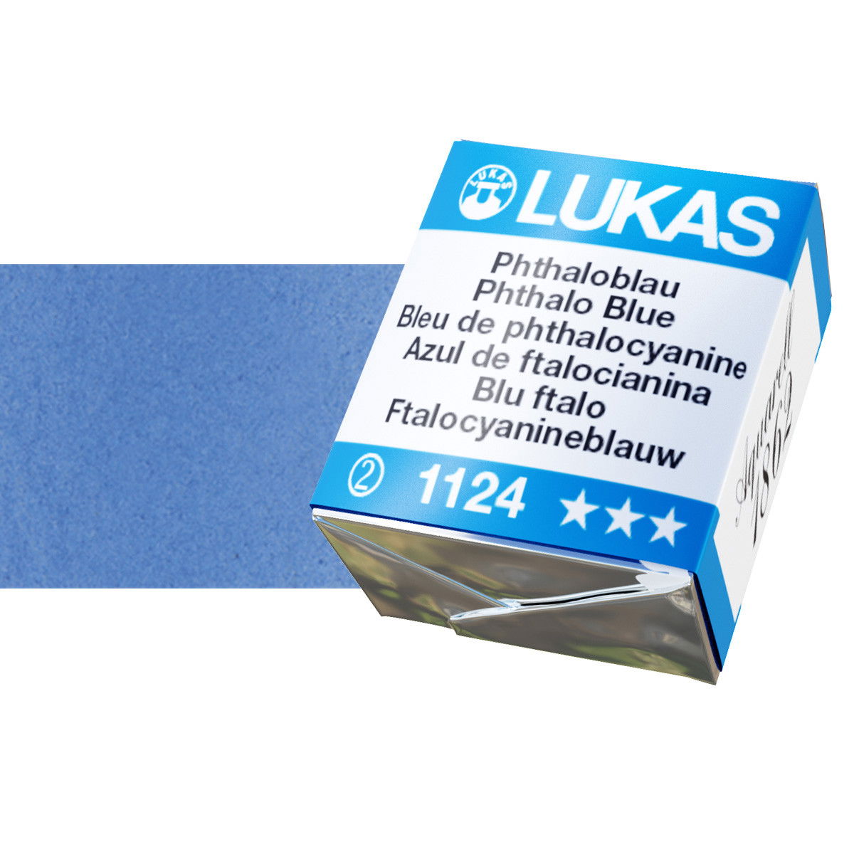 Lukas 1862 Watercolor Phthalo Blue Half Pan - (69578)