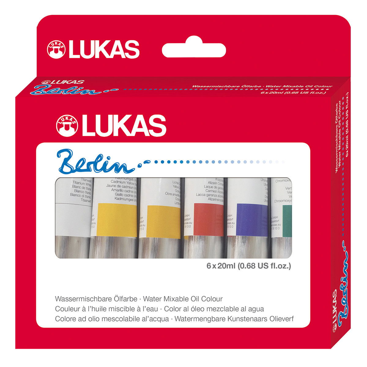Lukas Berlin Water Mixable Oil Starter Set Six 20ml Tubes