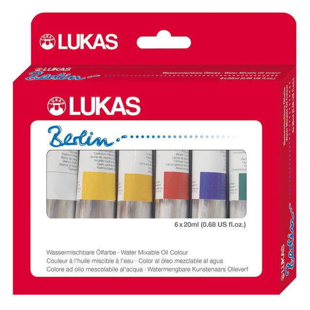 Lukas Berlin Water Mixable Oil Starter Set Six 20ml Tubes Lukas Berlin Water Mixable Oil Starter Set Six 20ml Tubes