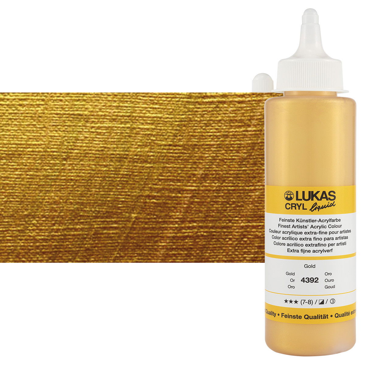 Lukas Cryl Liquid Acrylic Paint Gold 250ml Bottle - (83309)