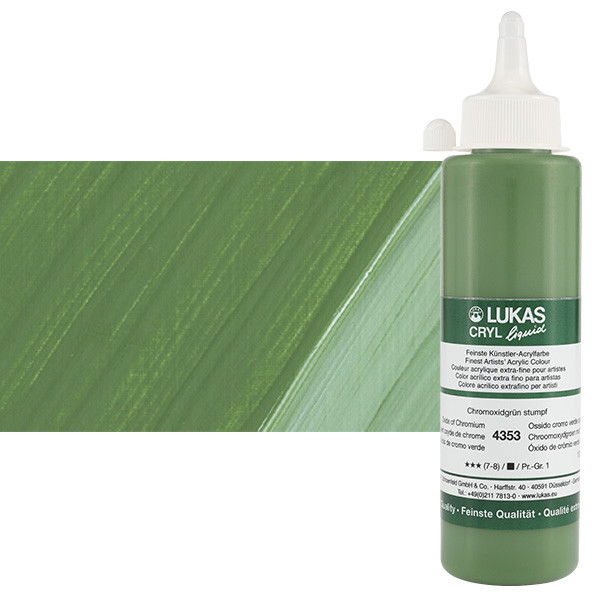 Lukas Cryl Liquid Acrylic Paint Oxide of Chromium 250ml Bottle - (58826)