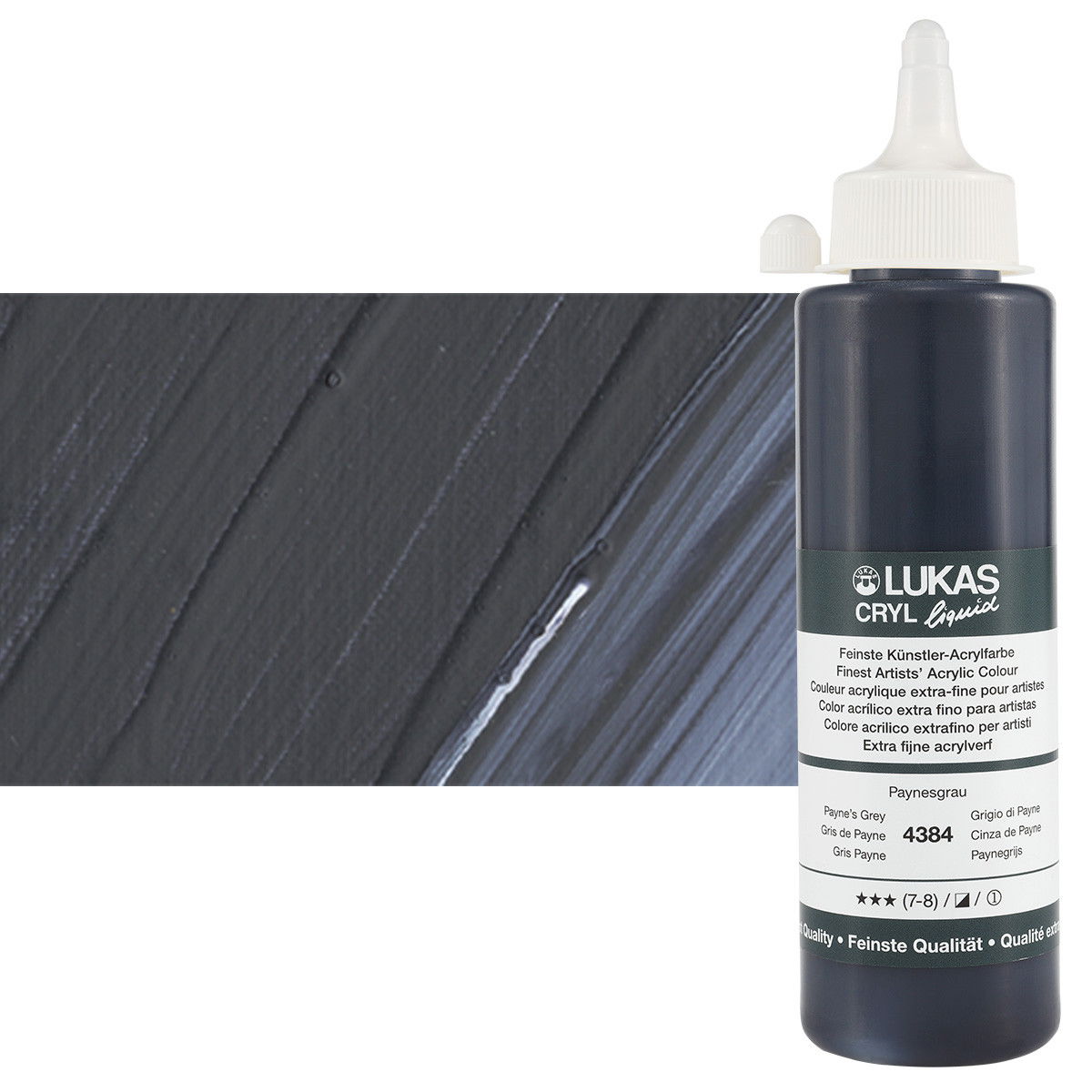 Lukas Cryl Liquid Acrylic Paint Paynes Grey 250ml Bottle - (58829)