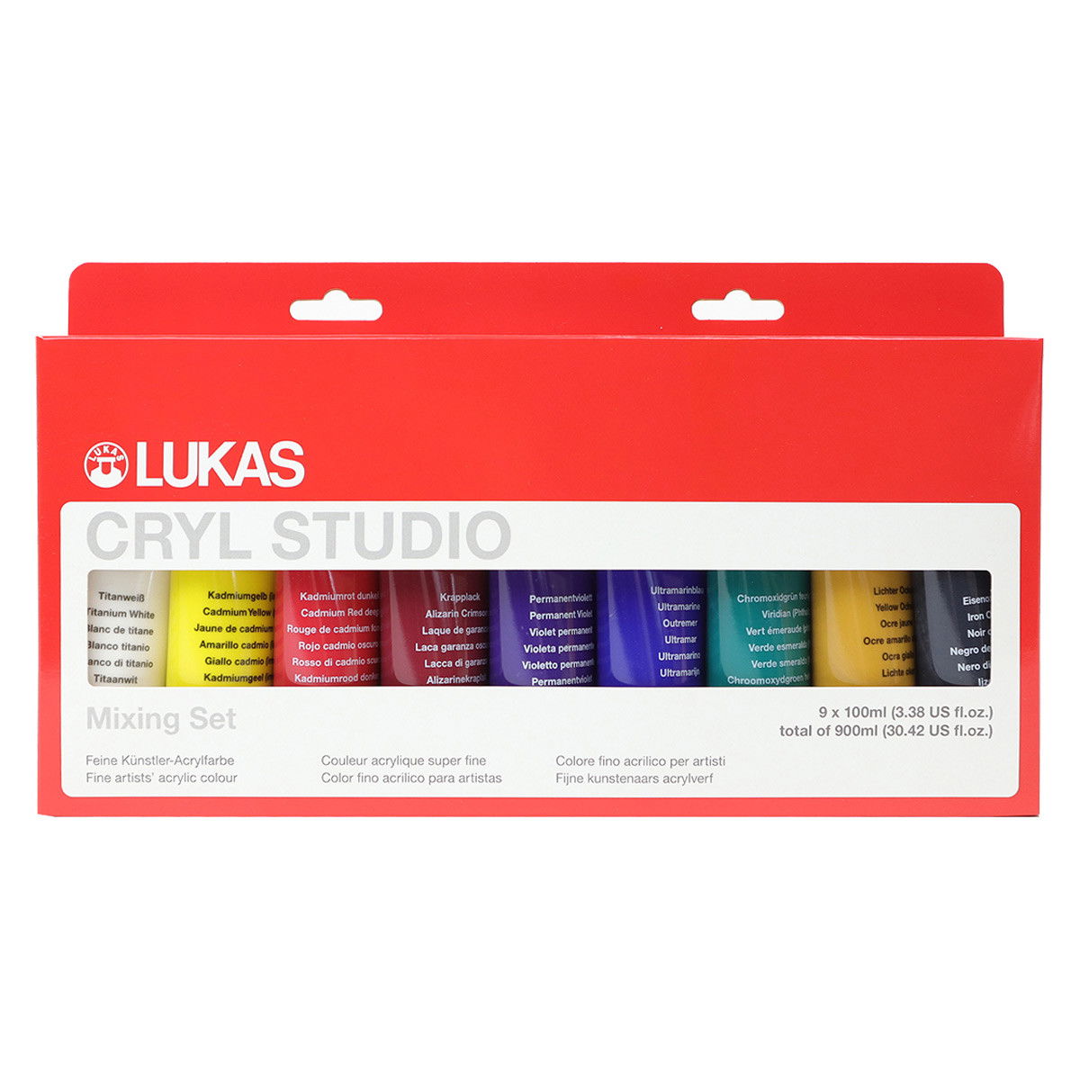 Lukas Cryl Studio Acrylic Mixing Set of (9) 100mL Tubes