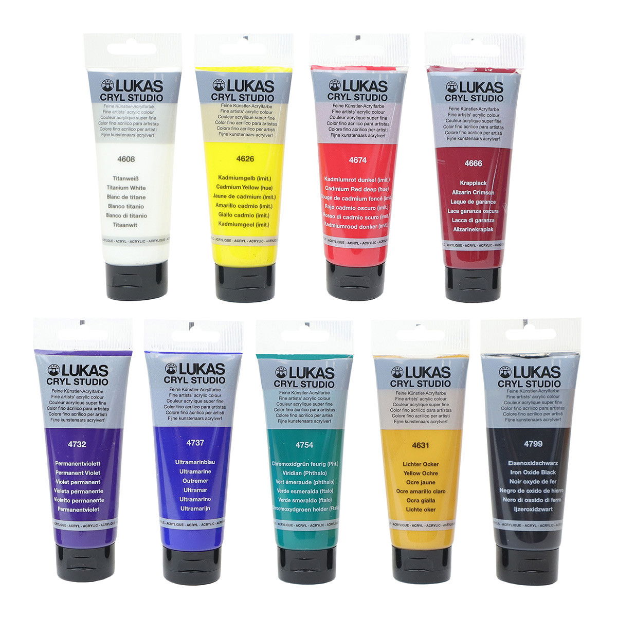 Lukas Cryl Studio Acrylic Mixing Set of (9) 100mL Tubes