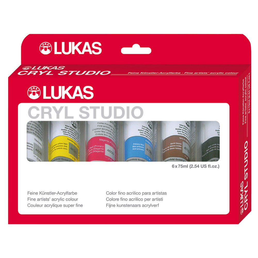 Lukas Cryl Studio Acrylic Set of (6) 75mL Tubes - (200018428)