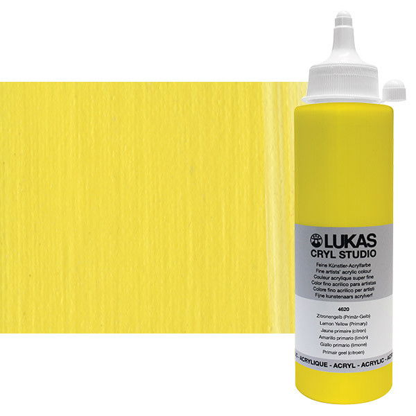 Lukas Cryl Studio Acrylic Paint 250ml Lemon Yellow (Primary) - (83705)
